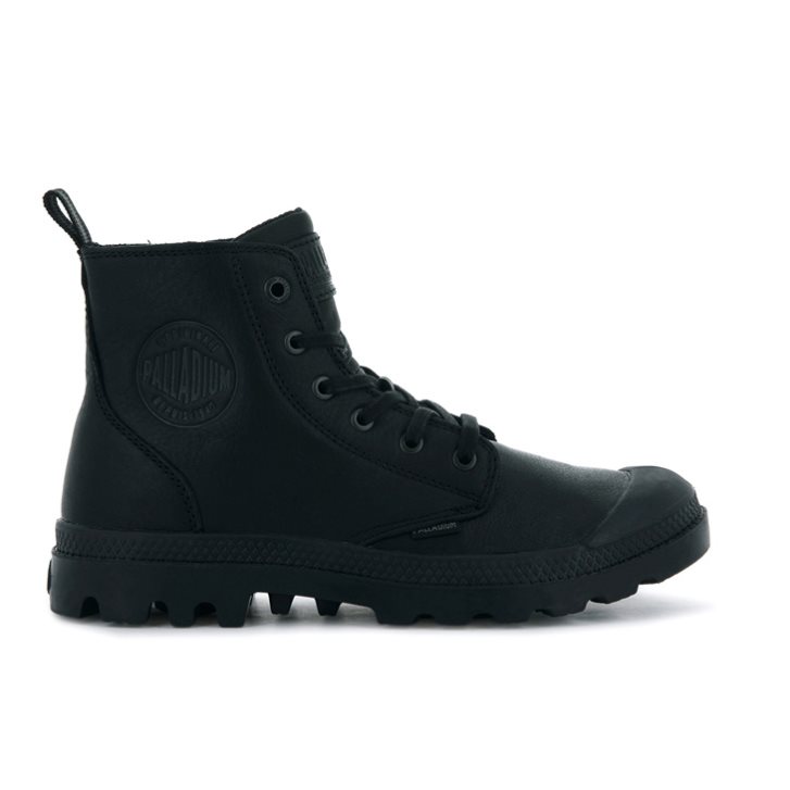 Palladium Pampa Zip Leather ESS Men\'s Boots Black | UK Z421-VCS